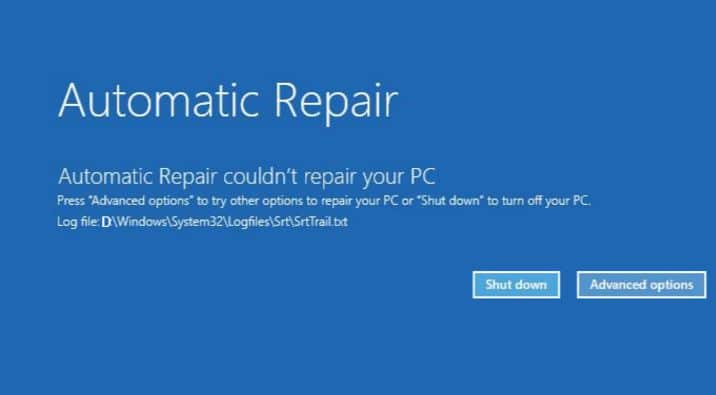 Automatic Repair Process windows