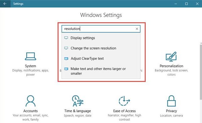 Windows 10 Settings with Settings App