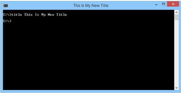 Change Title Bar of Command Prompt