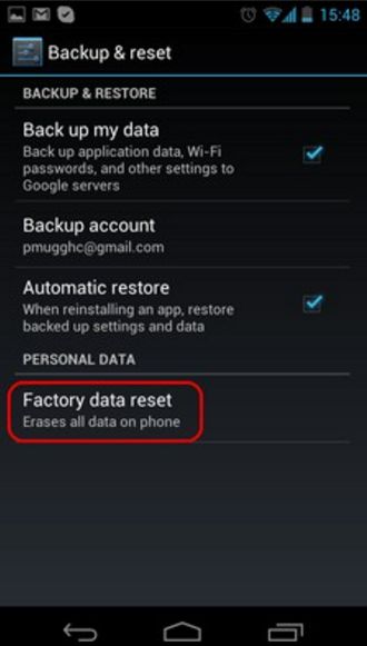 Reset your Android Device Phone App