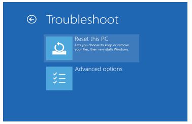 Trouble Shoot and Reset the PC step 3