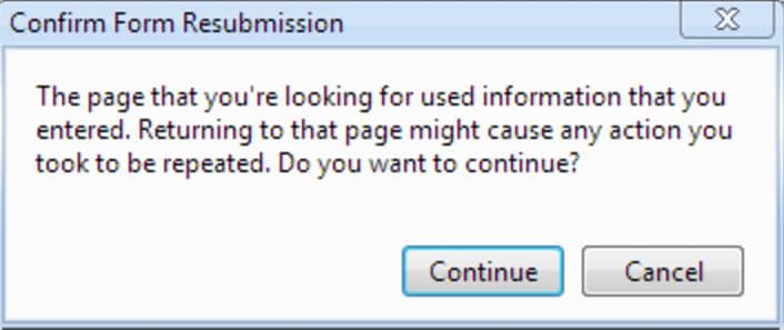 confirm form resubmission chrome